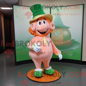 Peach Leprechaun Hat mascot...