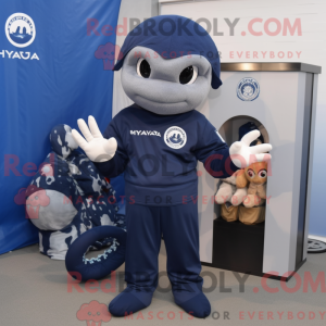 Navy Hydra maskotdraktfigur...