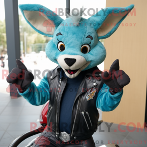 Teal Kangaroo mascot...