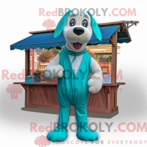 Postava maskota Teal Dog...