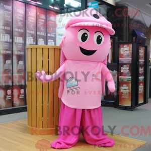Roze hanger mascottekostuum...