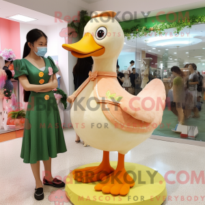 Peach Goose mascottekostuum...