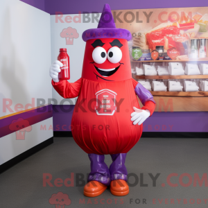 Paarse fles ketchup...