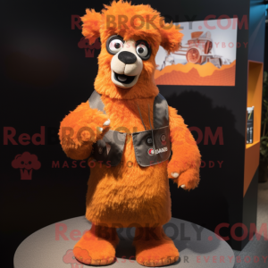 Orange Alpaka Maskottchen...