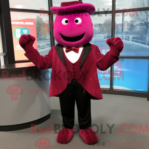 Maroon Pink mascot costume...