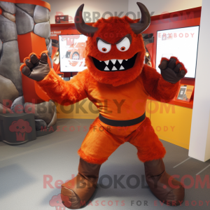 Fantasia de mascote Rust Devil com calça e luvas sem dedos - Mascotes do diabo - REBROKO_271904 - RedBrokoly.com