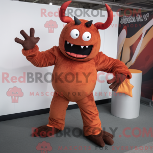 Rust Devil maskotdräkt med byxor och vantar - Djävulens maskot - REBROKO_271905 - RedBrokoly.com