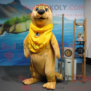 Gul søløve maskot kostume...