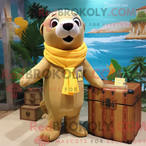 Gul søløve maskot kostume...