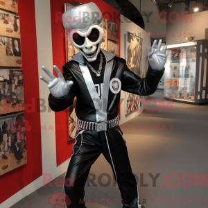 Sølv Mime maskot kostyme...
