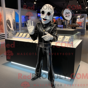 Sølv Mime maskot kostyme...