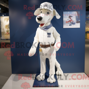 Witte Hond mascotte kostuum...