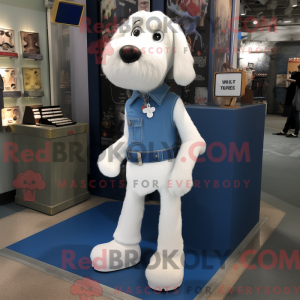 Witte Hond mascotte kostuum...