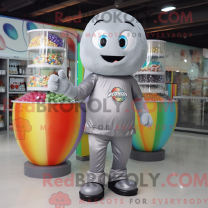 Gray Candy maskotdraktfigur...