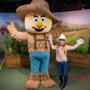 Tan Scarecrow mascot...