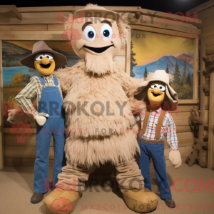 Tan Scarecrow mascot...