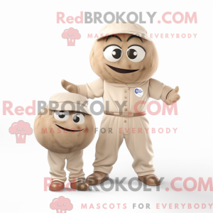 Beige Petanque Ball maskot...