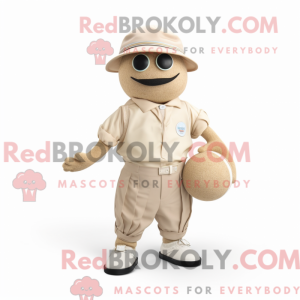 Beige Petanque Ball maskot...