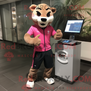 Pink Mountain Lion mascot...