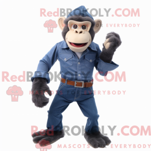 Navy sjimpanse maskot drakt...