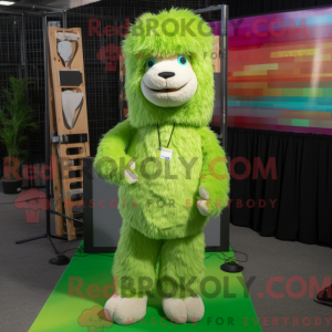 Limegrøn Alpaca maskot...