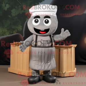 Graues Bbq Ribs Maskottchen...