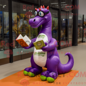 Purple Brachiosaurus mascot...