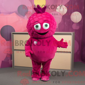 Magenta bringebær maskot...