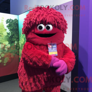 Magenta bringebær maskot...
