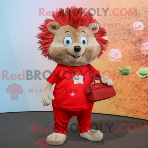 Red Hedgehog maskot kostyme...