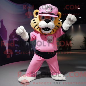 Pink sabeltand tiger maskot...