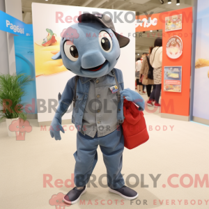 Gray Tuna mascot costume...