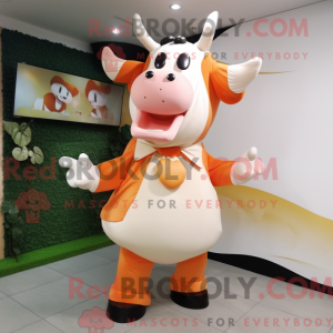 Peach Cow-mascottekostuum...