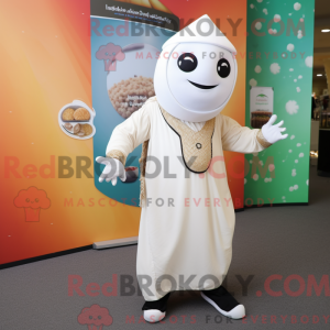 Hvit Falafel maskot drakt...