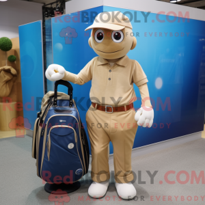 Beige Golf Ball mascot...