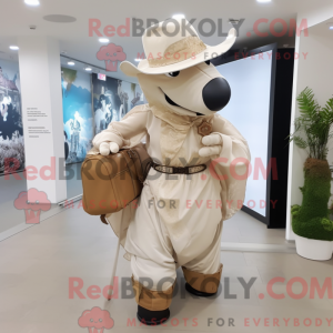 Mascotte de cowboy beige...