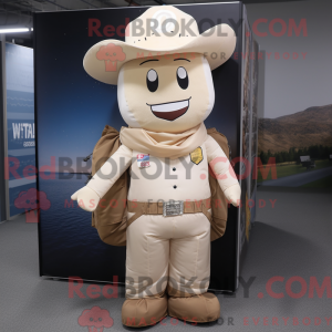 Mascotte de cowboy beige...