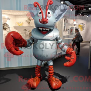 Sølv Hummer maskot kostume...