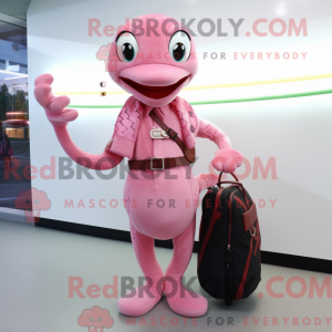 Pink Snake mascottekostuum...