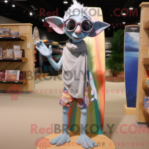 Gray Elf maskot kostume...