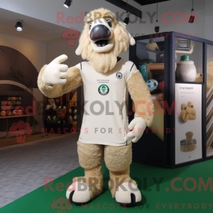Cream Camel mascot costume...