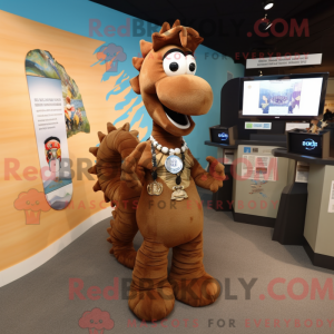 Brown Seahorse mascot...