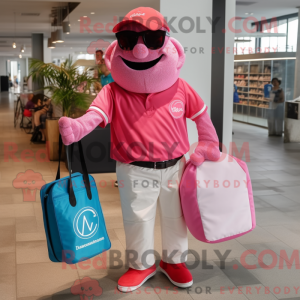 Pink Ceviche maskot kostume...