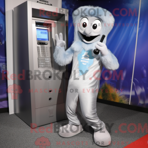 Silver Phone mascot costume...