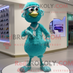 Turquoise Ostrich mascot...