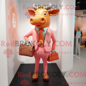 Peach Bull-mascottekostuum...