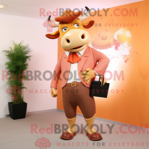 Peach Bull-maskotdraktfigur...