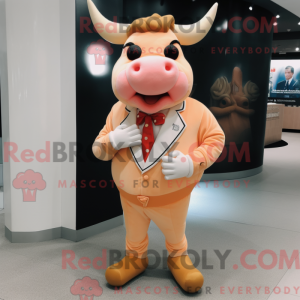 Peach Bull-mascottekostuum...