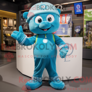 Cyan Armbånd maskot kostume...