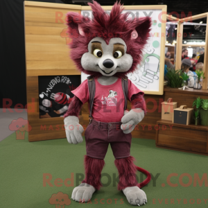 Maroon Aye-Aye maskot...